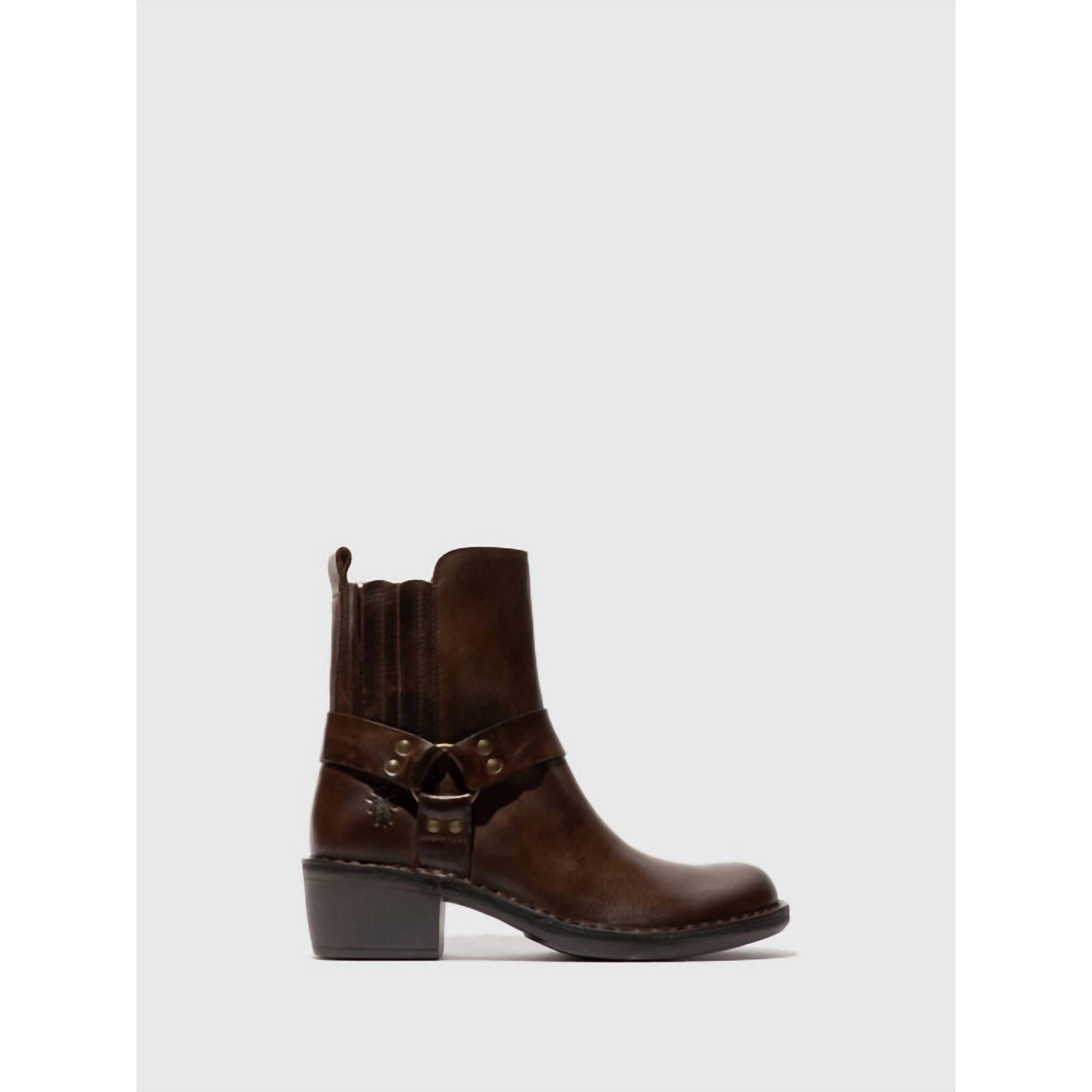 New Fly London Women's Zip Up Ankle Boots In Dark Brown